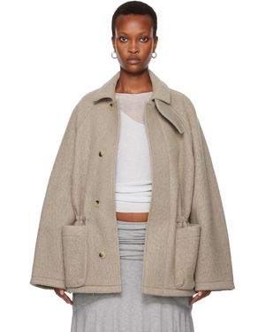 LE17SEPTEMBRE Taupe Wool Hunting Half Coat - Natural