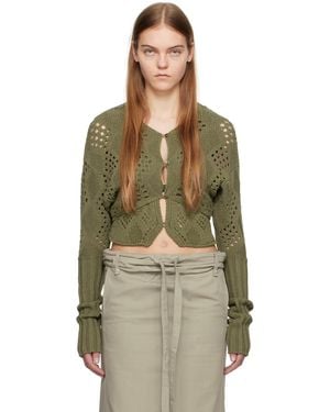OPEN YY Argyle Cardigan - Green