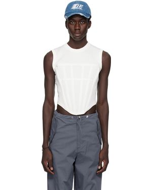 Dion Lee Off-white Rib Corset Tank Top - Black