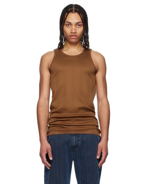 RAINMAKER KYOTO Tan Random Rib Tank Top - Blue