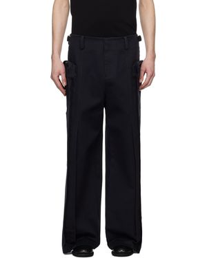 Fax Copy Express Pantalon Cargo Noir À Poches Prolongées