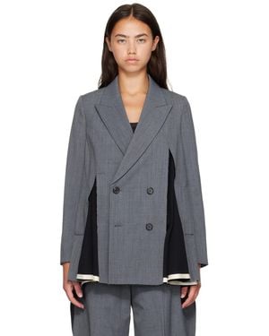Undercover Up2F1102 Slit Panel Blazer - Grey