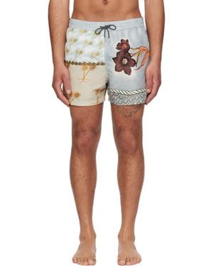 Paul Smith Maillot De Bain Bleu Et Jaune En Taffetas - Multicolore