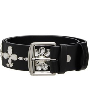 Simone Rocha Embellished Leather Belt - Black
