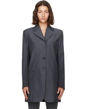 Jil Sander Fil-À-Fil Wool Tailored Blazer - Blue