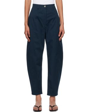 MM by Max Mara ネイビー Etere トラウザーズ - ブルー