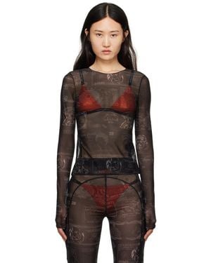 Heron Preston Black Printed Long Sleeve T-shirt