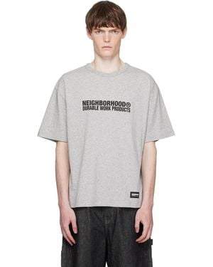 Neighborhood T-Shirt Gris En Jersey Sheltech À Col Ras Du Cou