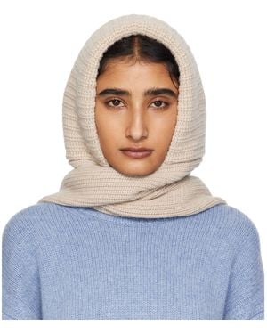Yves Salomon Hooded Scarf - Blue