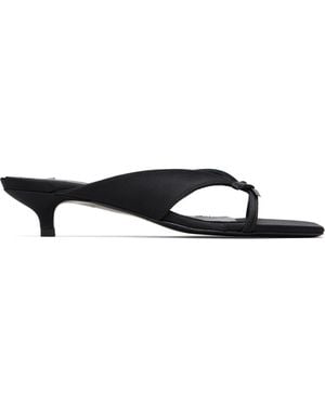 TOTEME Bow Satin Sandals - Black