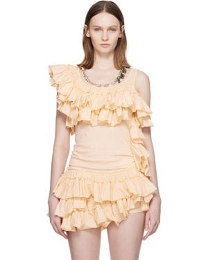 Dries Van Noten Ruffled Top - Natural