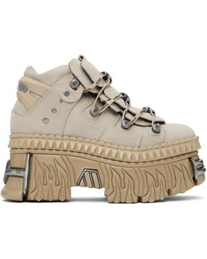 Vetements Baskets Beiges À Plateforme À Flammes Gaufrées Édition New Rock - Métallisé
