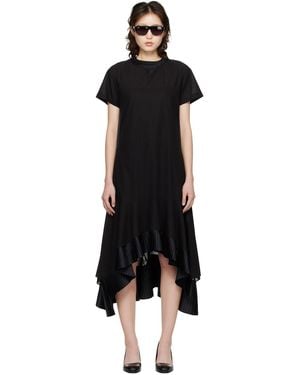 Sacai Cotton Broadcloth Midi Dress - Black