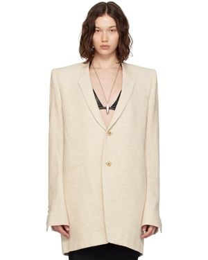 Rick Owens Off- Concordians Dirt Tailored Ls Blazer - Natural