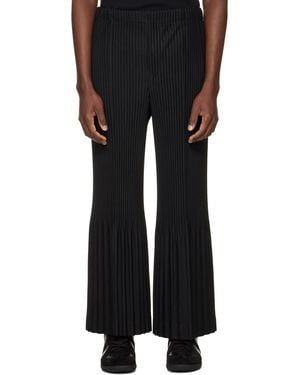 Homme Plissé Issey Miyake Pleats Bottoms Trousers - Black