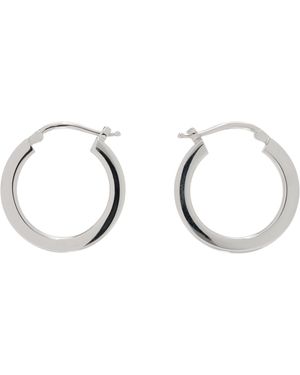 MM6 by Maison Margiela Boucles D'Oreilles À Anneau À Logo Numérique - Noir