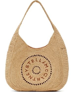 Stella McCartney Logo Raffia Slouchy Medium Tote - Natural