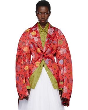 Comme des Garçons レッド ジャカード テーラードジャケット