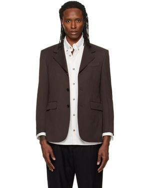 Tonywack Wool-Blend Tailored Blazer - Brown