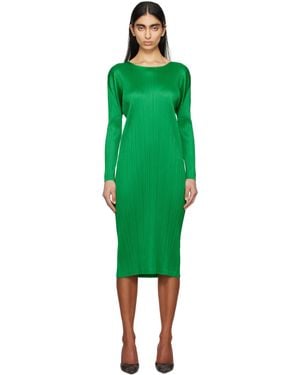 Pleats Please Issey Miyake Robe Midi Monthly Colors February Verte