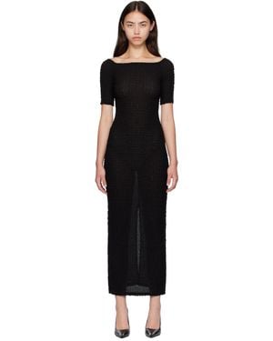 SILK LAUNDRY ブラック Pebble Off The Shoulder ミディアムワンピース