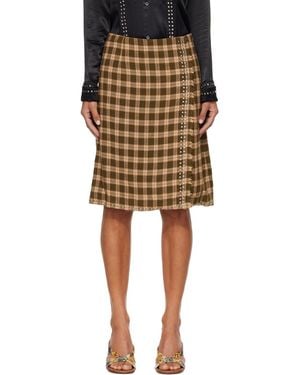 Wales Bonner Khaki Cosmic Midi Skirt - Natural