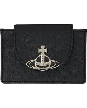 Vivienne Westwood Flap Orb Card Holder - Black