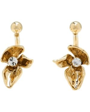 Erdem Petites Boucles D'Oreilles À Demi-Anneau Et À Breloque De Fleur - Métallisé