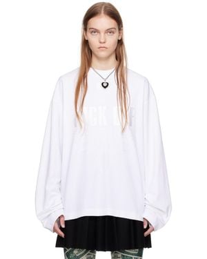VTMNTS Embroidered Long Sleeve T-Shirt - White