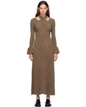 ROKH Cross Knitted Maxi Dress - Black