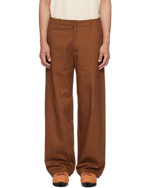 J EONGL I Heavy Cotton Cicada Trousers - Brown