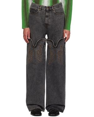Y. Project Maxi Cowboy Cuff Jeans - Black