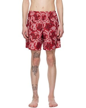 Lanvin Printed Swim Shorts - Red