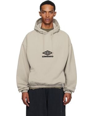 Umbro Og Logo Mask Hoodie - Natural
