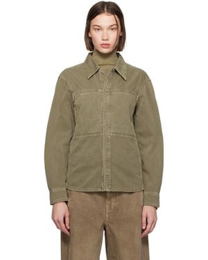 Lemaire カーキ フィット デニムシャツ - グリーン