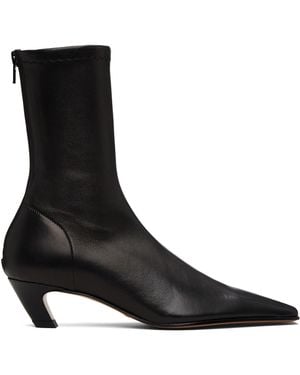 KHAITE Arizona Stretch Ankle Boots - Black