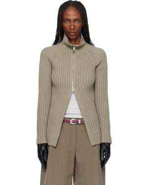 Our Legacy Khaki Column Zip Cardigan - Multicolour