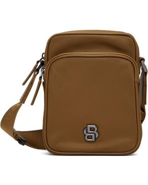 BOSS Double B Monogram Twill Reporter Bag - Brown