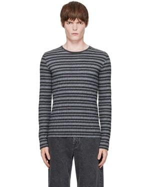Lisa Yang Tariq Stripes Sweater - Gray