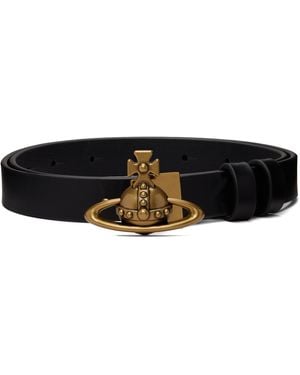 Vivienne Westwood Small Orb Buckle Belt - Black