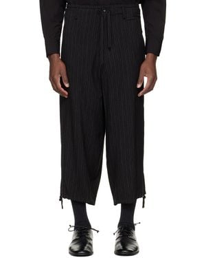 Yohji Yamamoto Thin Stripe Trousers - Black