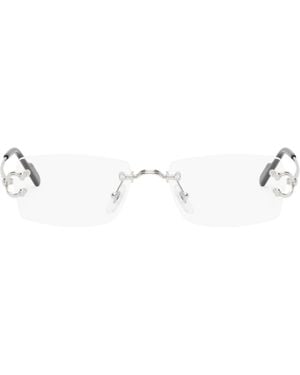 Cartier シルバー 'Signature C De メガネ - ブラック