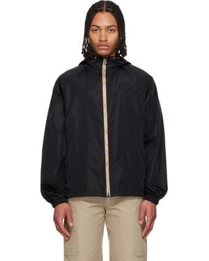Burberry Checker-Tape Nylon Hooded Jacket - Black