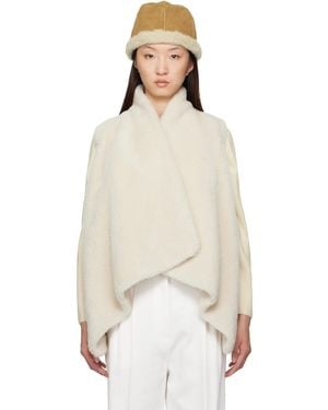 LE17SEPTEMBRE Shawl Collar Faux-Shearling Vest - Natural