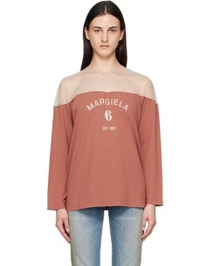 MM6 by Maison Margiela Tan Mannequin Print Jersey Top - Red