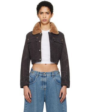 Alexander Wang グレー Workwear シュランケン トラッカージャケット - ブラック