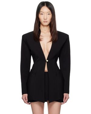 Mugler Sculptural Long Blazer - Black