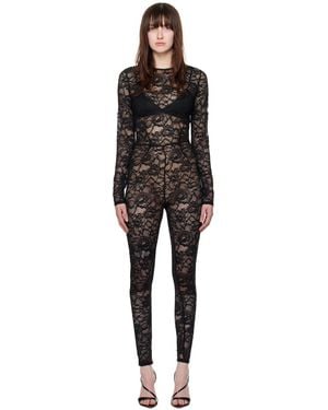 Fleur du Mal Floral Catsuit - Black