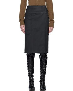 Lemaire Apron Denim Midi Skirt - Black