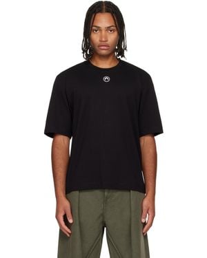 Marine Serre Moon Logo Jersey Loose Fit S/S T-Shirt - Black